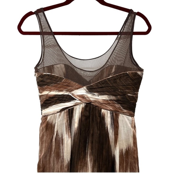Burberry Batik Brown Mesh Detail Sleeveless Dress Women’s 42 - Picture 7 of 12